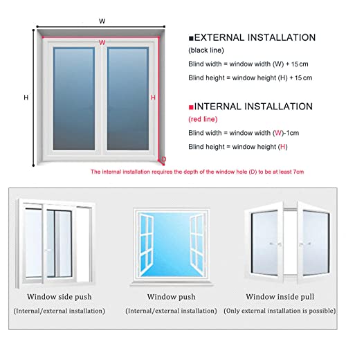 Bamboo Blinds 50 140cm White Rolling Shades Roman Shades for Privacy Window Coverings W×H 140x260cm/55x102in Indoor Bamboo Window Treatments - Image 6