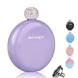 Oriveegyo Flask for Women Stainless Steel Purse Pocket Mini Size Carrying with Rhinestone Cap Funnel