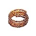 Genuine Baltic Amber Bracelet for Women - Made on Memory Wire - Handmade Natural Amber Beads Jewelry for Adult (Cognac)