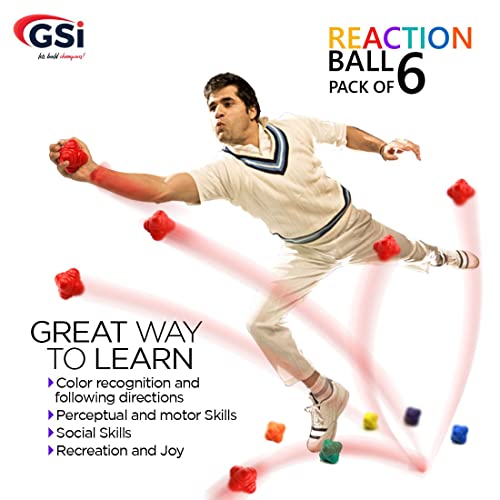 Gsi Bounce Reaction Balls For Agility Reflex And Coordination Training (72 Mm) (Pack Of 6) #TOP5