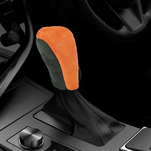 LHDOS Car Gear Shift Knob Cover, Anti-Scratch Gear Shift Protector Cover, Comfortable Stick Shifting Handle Cover, Car Shift Knob Decoration Accessories for Most Automatic & Manual Vehicle (Orange)