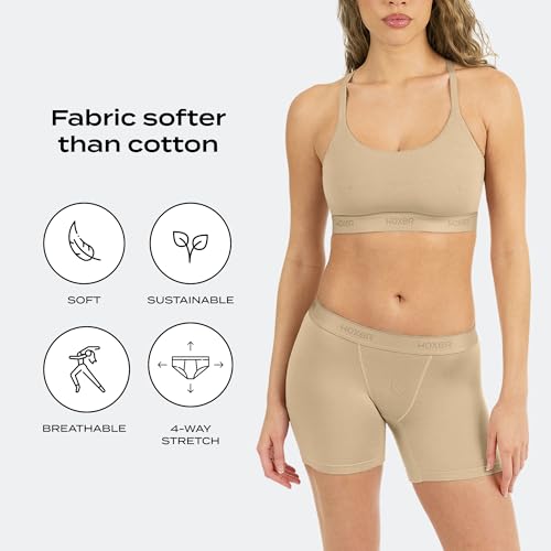 Image of Woxer Boxer Shorts for Women - 5 inch Baller Boy Shorts Underwear, Soft Modal, Chafe Free - Breathable & Moisture-Wicking