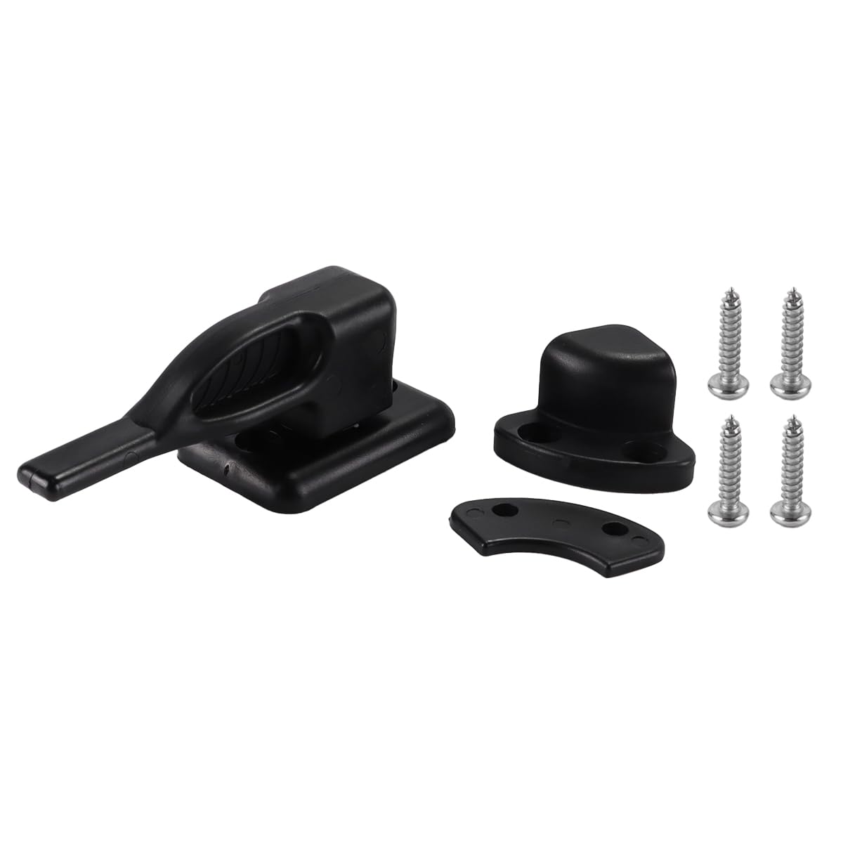 Enwye Caravan Door Retainer Catch Swivel Latch Door Bracket Catch with Screws Caravan Motorhome Campervan Trailer Latch Motorhome Accessories, Black