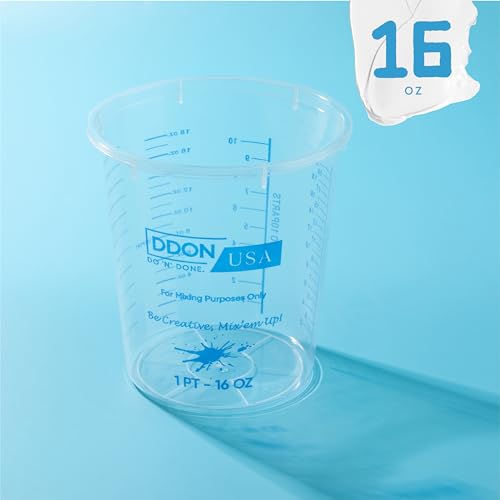 Vasos medidores desechables 16 oz, pack 10, plástico claro miniatura 3