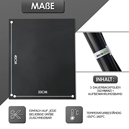 Dauerbackfolie Amazeable für Backofen und Grill im 3er Set
