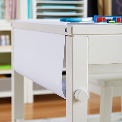 Martha Stewart Crafting Kids' Art Table And Paper Roll - Creamy White, 3+ Children's Drawing And Painting Desk, Wooden Activity Table With Storage Drawers For Arts And Crafts #TOP3