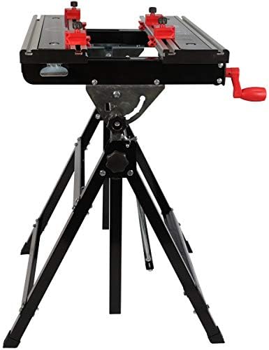 Excel Heavy Duty Portable Workbench 2ft Adjustable Tilting Steel 8 Sliding Clamp - Foldable Workbench - Work Bench Stand - Workbench Table - Worktable - Sawhorse