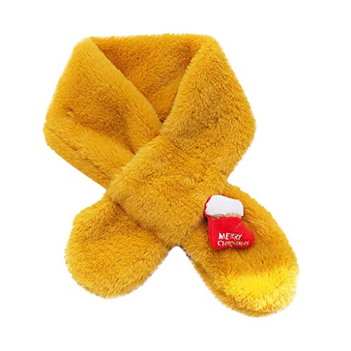 Preisvergleich Produktbild HWTOP Accessoires Weihnachten Kinder Loopschal Junge Mädchen Lätzchen Imitation Rabbit Hair Kinder Lätzchen Winter Warmer Schal, Gelb-2