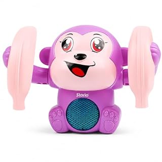 Storio Dancing Monkey Musical Toy for Kids|Spinning Tumble Doll with Lights,Music & Voice Sensor|Rolling Musical Toy with Sound Effects for Babies & Toddlers|Fun Gift for Boys & Girls,Multicolor