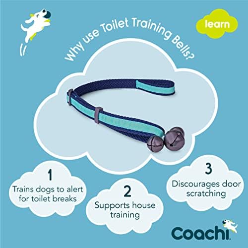 Coachi Toilet Training Bells, Suitable for Puppy or Newly Acquired Dog, House Training, Stop Door Scratching, Easy to Use, Adjustable Height. Dog Accessory, Great for Clicker Training, Easy to Hear