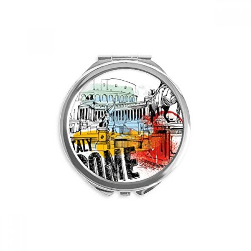 Miroir portable rond Italie Rome fin et léger pour résoudre les retouches rapides