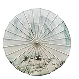 odot 24 costole ombrello di carta oleata fatto a mano,ombrello giapponese impermeabile,paesaggistico inchiostro ombrellino cinese da sole per danza servizio fotografico decor (montagne 3,84cm)