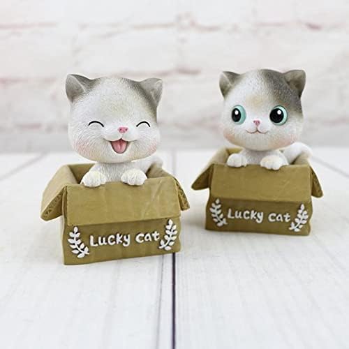 AOLIAY Lucky Cat Car Dashboard Ornament Bobble Head Collection Cute Cat Doll Bobble Head Cat Nodding Doll Car Windowsill Decoration Office Desk Dashboard Interior Decoration,1 Pcs
