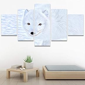 SIGNWIN 5 Panel Canvas Wall Art Animals Deer...