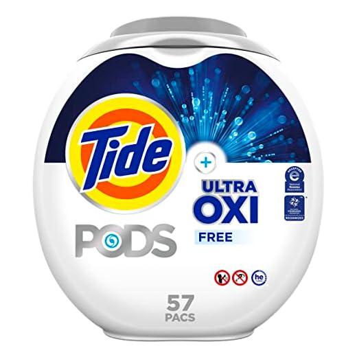Tide PODS Ultra OXI Free Laundry Detergent Pacs, National Eczema Association and National Psoriasis Foundation Recommended, 57 count