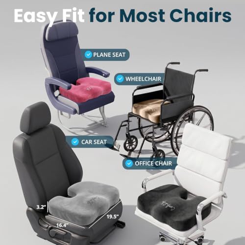 Image of ComfiLife Extra Large Gel & Memory Foam Seat Cushion - Doctor Recommended Office Chair Cushion, Car Seat Cushion - Back & Sciatica Pain Relief - Wide Seat Cushion for Big & Tall (Charcoal)
