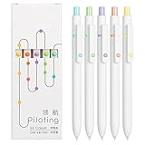 5Pcs Retractable Gel Pen Quick Drying 0.5MM Office Writing Tool for Adult Student Writing Journaling Party Supplies