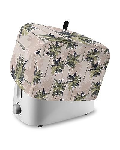 Toaster Dust Cover with Pockets, Tropical Plant Palm Tree Summer Beach Soft Washable 2 Slice Toaster Cover, Dust-proof Cover for Small Appliance Cover and Fingerprint Protection