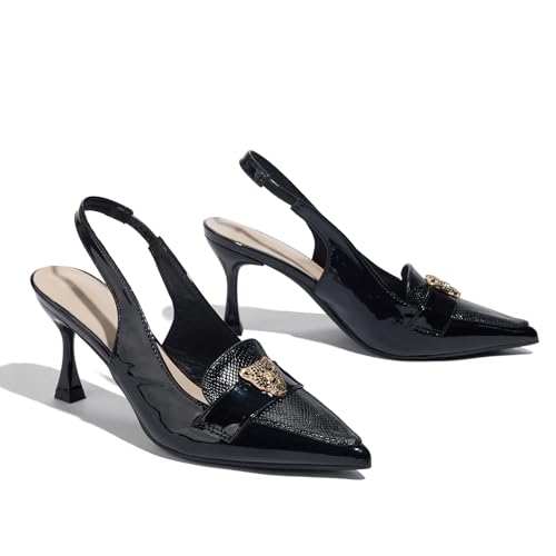 Pointed Toe Heels Ankle Strap Dress Loafer Shoes for Women4