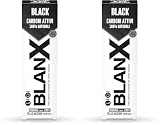 Blanx Dentifricio Black 75ml, Dentifricio Sbiancante con Licheni Islandici e Carboni Attivi 100% Naturali, Rimuove Macchie da Caffè, Fumo e Tè, Vegan Friendly (Confezione da 2)
