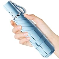 Moorrlii Automatischer Mini-Reise-Regenschirm, winddicht, faltbar, UV-Schutz, sofortiges Öffnen/Schließen für Regen/Sonne, kleines, kompaktes, leichtes Design, passt in Tragetasche/Reisetasche