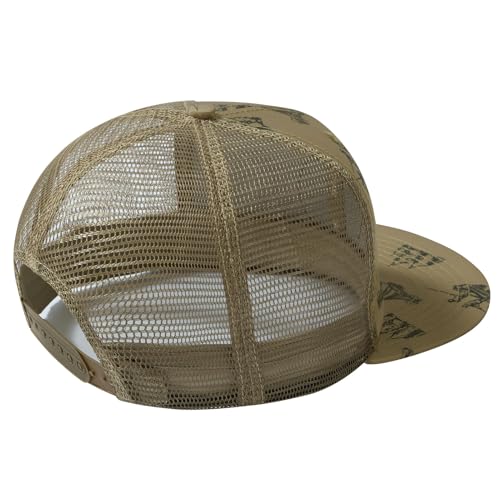 Image of BASSDASH Flat Brim Trucker Cap Adjustable Snapback Hat Mesh Back for Men Women