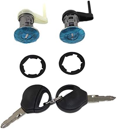 Front Door Lock Barrel Cylinder Left Right Set + 2 Keys/Fit for Peugeot 206 1998-2010 OE:9170N8