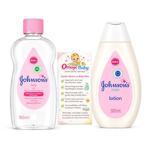 Sensitive Skin Baby Essentials Gift Set for Newborns | 300ml Gentle Baby Lotion and 200ml Hydrating Baby Oil | Calming Bath Time Skincare Routine for Infants and Toddlers (Pack of 2)