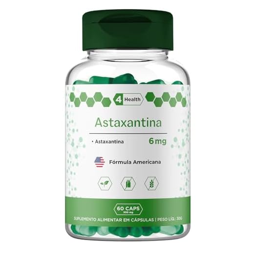Astaxantina 6mg 60 Cápsulas, Tecnologia Importada, Antioxidante - 4 Health