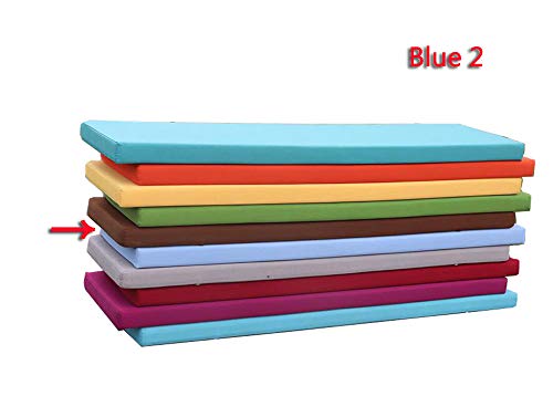 Coussin pour banc de jardin bleu 60x30x5cm imperméable wangk - 6