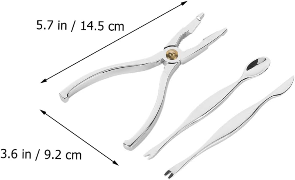 Zerodeko 3-Piece Seafood Tools Set Zinc Alloy Clamp Crab Peeling Tool Non-slip Grip for Crab Eaters for Seafood Dining