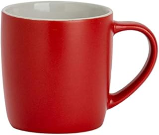 Argon Tableware Matt Tea and Coffee Mug - Modern Style Porcelain Cappuccino Latte Cup - Red - 350ml