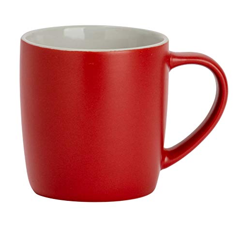 Argon Tableware Matt Tea and Coffee Mug - Modern Style Porcelain Cappuccino Latte Cup - Red - 350ml