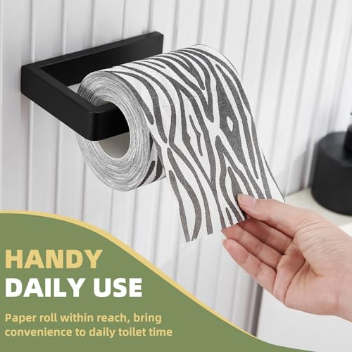 Image of APLusee Matte Black Square Toilet Paper Holder for Restroom, Wall Mounted