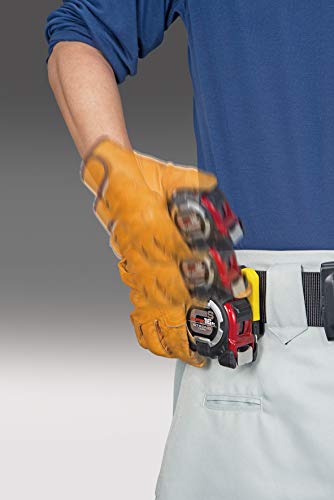 TAJIMA Tape Measure - 16ft/5m x 1 inch GS-Lock Measuring Tape with Acrylic Coated Blade & Safety Belt Holder - GSSF-16/5MBW
