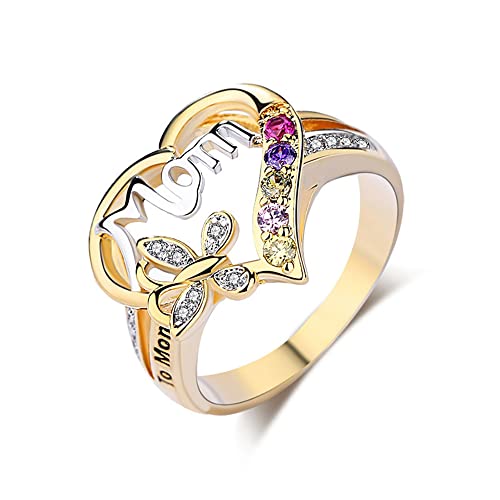 Bague or 18 carats aux éclats CZ colorés anti-ternissement
