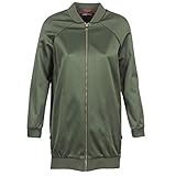 , , , , 214, cazadoras TOMMY HILFIGER Mabel-Long-Bomber Chaquetas Femmes Kaki - DE 34 (US 4) - Cazadoras