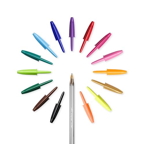 Miniatura 4 de BIC Cristal Multicolour Bolígrafos de Punta Ancha (1,6 mm) Set Formato Especial - Colores Clásicos, Neón y Divertidos Surtidos, Pack de 27