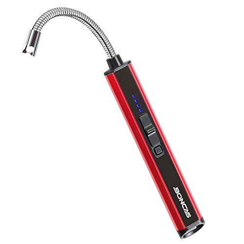 Boncas Candle Lighter, Large Capacity Windproof USB Lighter, Plasma Arc Lighter with Long
