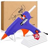 NXPZ Pistola per Colla a Caldo, 20W Mini Pistola Colla a Caldo Professionale con 40 Bastoncini di Colla (7x100mm), Riscaldamento Rapido per Scuola, Fai da Te, Arte o Riparazioni Domestiche Veloci