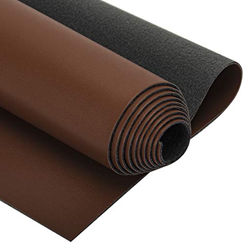 Premium PU Faux Leather Fabric – 54"x36" Sheets for DIY Crafts, Upholstery, Handbags, and More – Durable 1.25mm Coffee Synthetic Leather