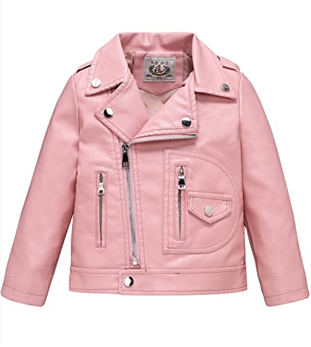 LOKTARC Boys Girls Faux Leather Jacket for Kids Motorcycle Biker Leather Jackets