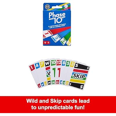 Mattel Games Phase 10 Card Game with 108 Cards, Great Game for Kids, Family or Adult Game Night, Ages 7 Years and Older