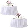 2 Pack White Round Tablecloths 60in White Round Table Cloth for Wedding Birthday Party Bridal Shower Reusable Washable Polyester Circle Table Cover for Kitchen Dining Buffet Cake Banquet Decorations