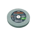 Truper Silicon Carbide Grinding Wheel for Bench Grinder, 6-Inch OD x 3/4-Inch Thick, 1-Inch Inner Diameter, 60 Grit, 4,500 RPM Max, Includes Adapters (Model PIES-63460T / 16405)