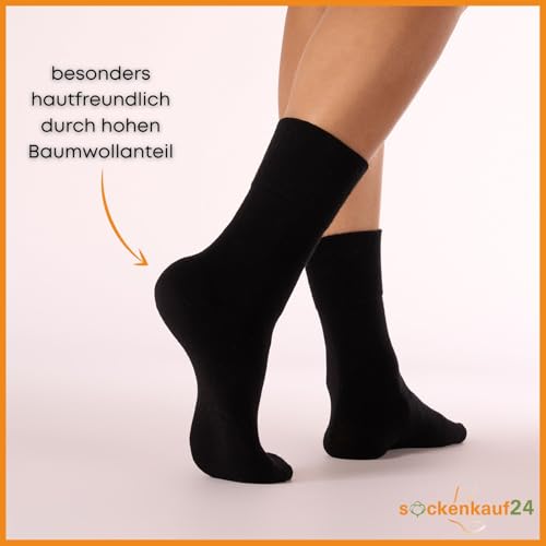 sockenkauf24 10 Paar Diabetikersocken für Herren & Damen ohne Gummibund & ohne Naht aus Baumwolle Diabetiker Socken mit Komfortbund ohne Gummi – Bild 6