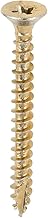 Professional Woodscrew Yellow Gold Turbo Wood PVC Screw Countersunk Screws POZI (Pack 20, 50, 100, 200, 500) (200, 5x90)
