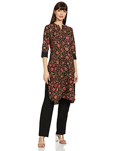 Image of Amazon Brand - Myx Women Printed Cotton Regular Fit Kurta (Available in Plus Sizes)