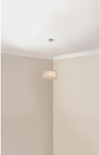 Miniatura 6 de Hampton Bay 07276-1 Colgante de tambor de techo blanco de 3 luces