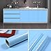 LAGEDOUDING Wasserdicht Selbstklebende   Vinyl Tapete Aufkleber Rolle Für Küchenmöbel Desktop Kühlschrank Wand Home Dekorative, Blau, 60x100 cm